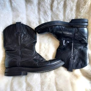 Leather sz6.5 black booties